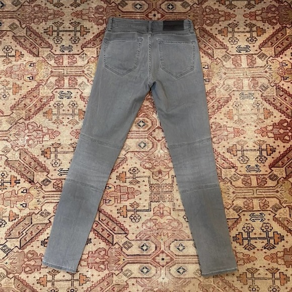 ALLSAINTS BIKER LIGHT GRAY MOTO SKINNY JEANS 26 - Picture 6 of 6